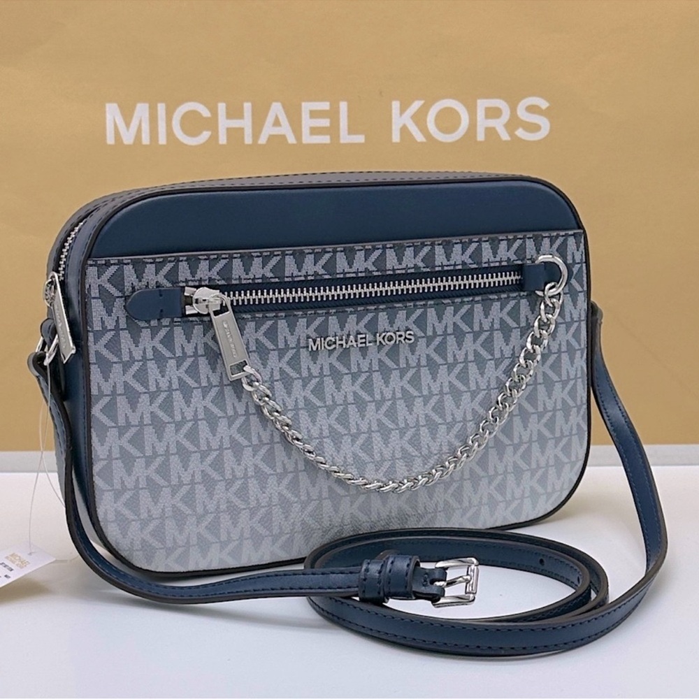 Michael Kors Jet Set Lg Ombré Signature Logo East West Crossbody Body
Navy 
NWT - Picture 2 of 15